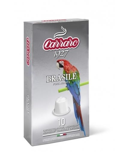 Carraro Капсули кафе Single Origin Brasile 10x5.2 гр.(съвместими с Неспресо)