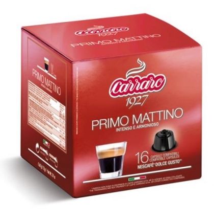 Carraro Капсули кафе Primo Matino 16x7г. (съвместими с Долче Густо)