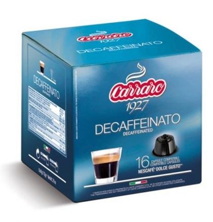 Carraro Капсули кафе Decaffeinato 16x7г. (съвместими с Долче Густо)